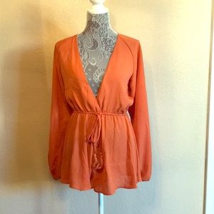 Forever 21 Rust Cored Romper Small
